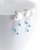 Petite Rain Clouds Earrings with Chains