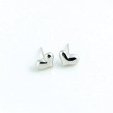 Silver Heart Post Earrings