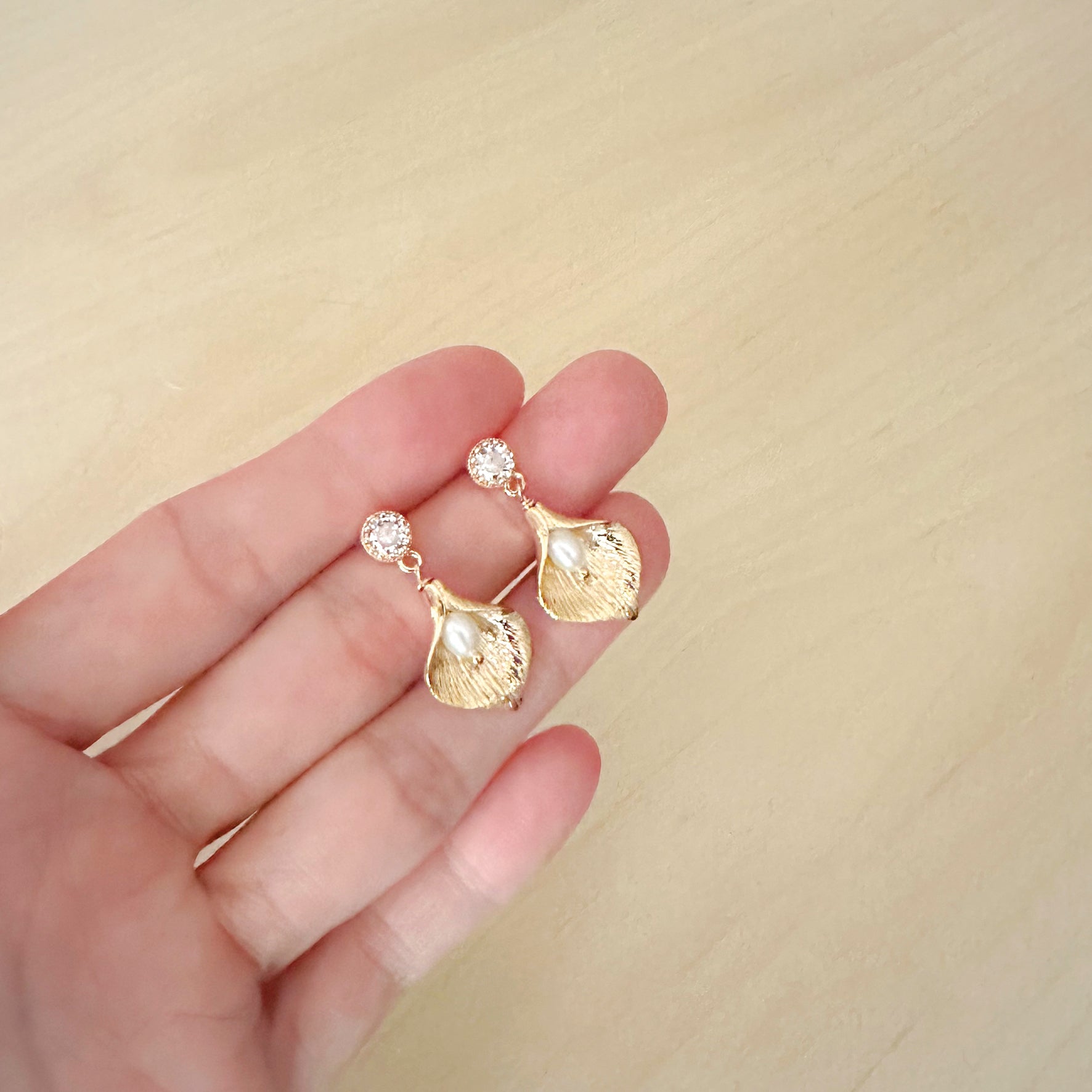 Gold Calla Lily | Fresh Water Pearls
