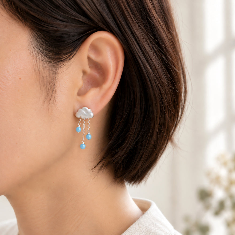 Rain Clouds | Pearl Chain Earrings