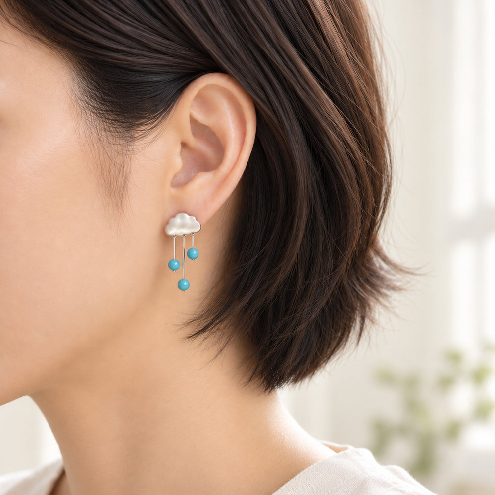 Rain Clouds Earrings | Blue Pearls