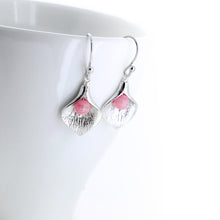 Silver Calla Lily Earrings | Rhodochrosite