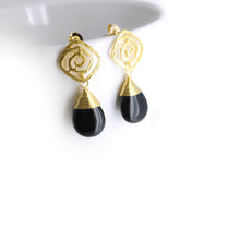 Noir Rosette | Black Onyx Earrings