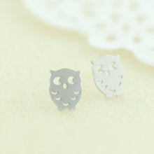 Baby Owl Earrings in Silver