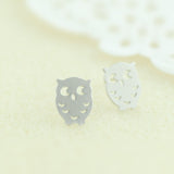 Baby Owl Earrings in Silver
