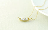Pea Pod Necklace in Gold