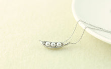 Pea Pod Necklace in Silver