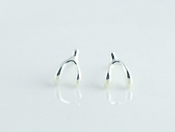Tiny Wish Bone Earrings