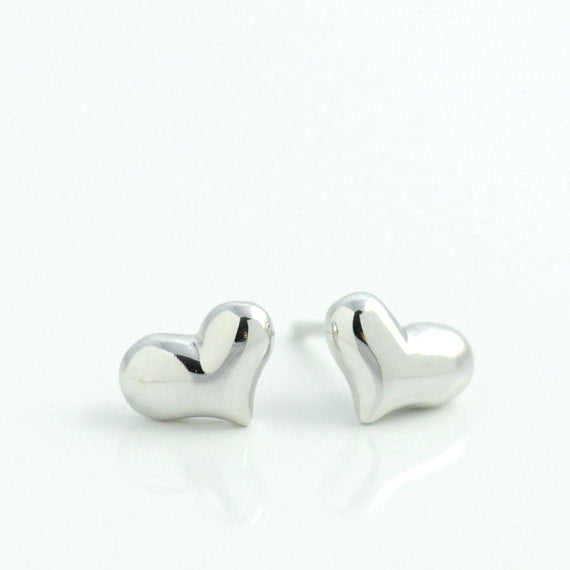 Silver Heart Post Earrings