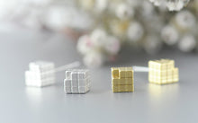 Rubik Cube Post Earrings | Silver
