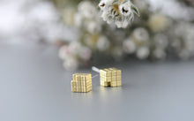 Rubik Cube Post Earrings | Gold