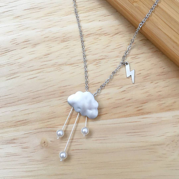 Rain Clouds Necklace (Silver)